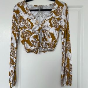 ASOS Long Sleeve floral Crop Top